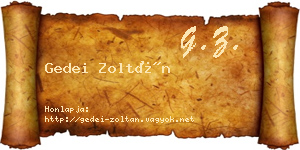 Gedei Zoltán névjegykártya