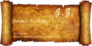 Gedei Zoltán névjegykártya